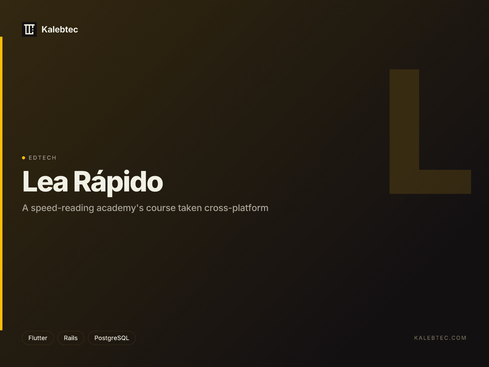 Lea Rápido project card — cross-platform speed-reading platform