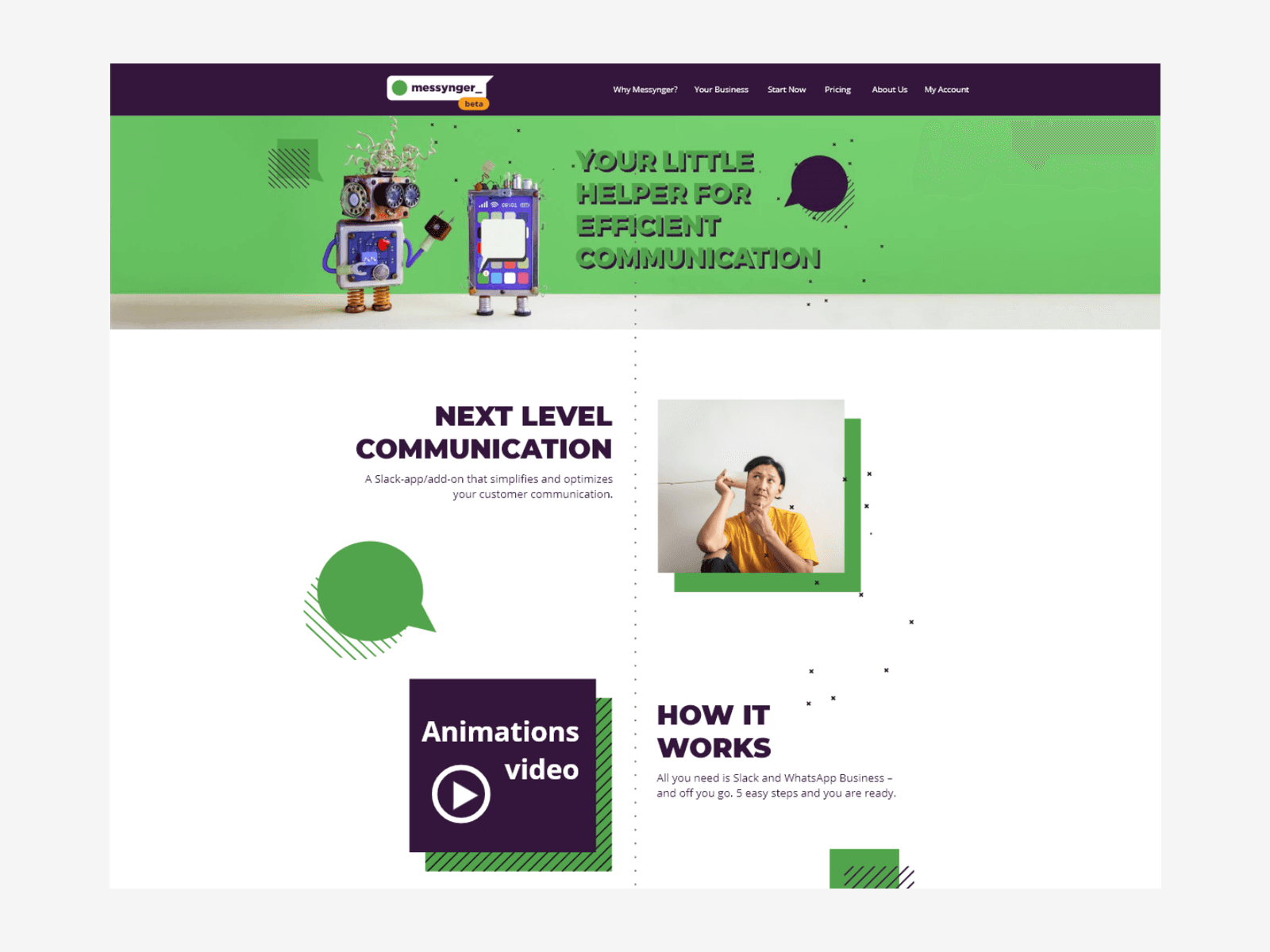 Messynger multi-channel customer-support platform interface